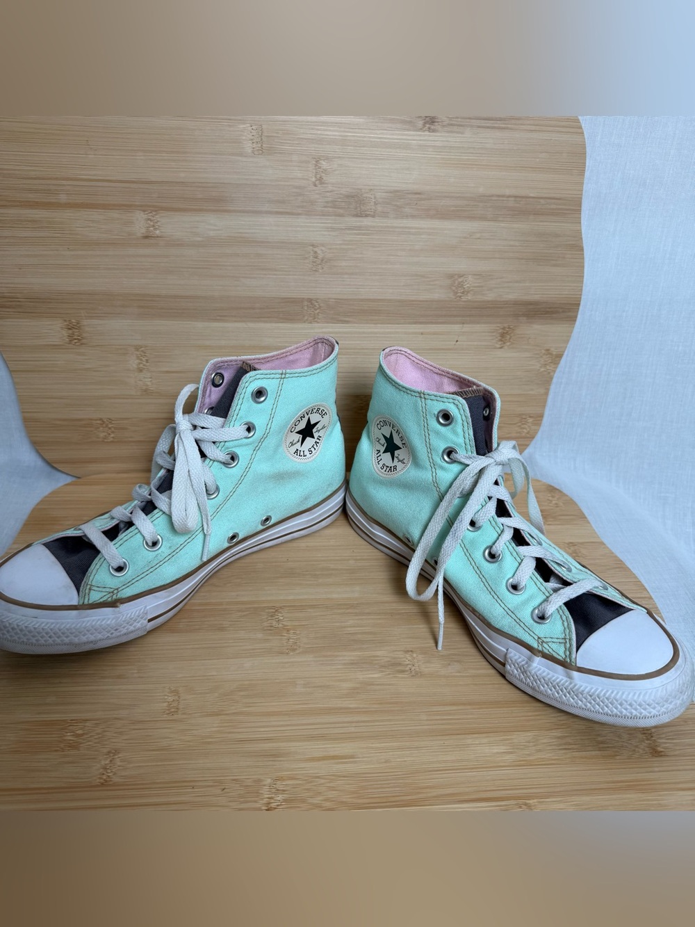Converse Chuck Taylor All Star Mint Green Pink High Top Sneakers Womens 8 Men 6